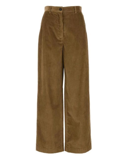 Miu Miu Green Cordhose mit weitem Bein