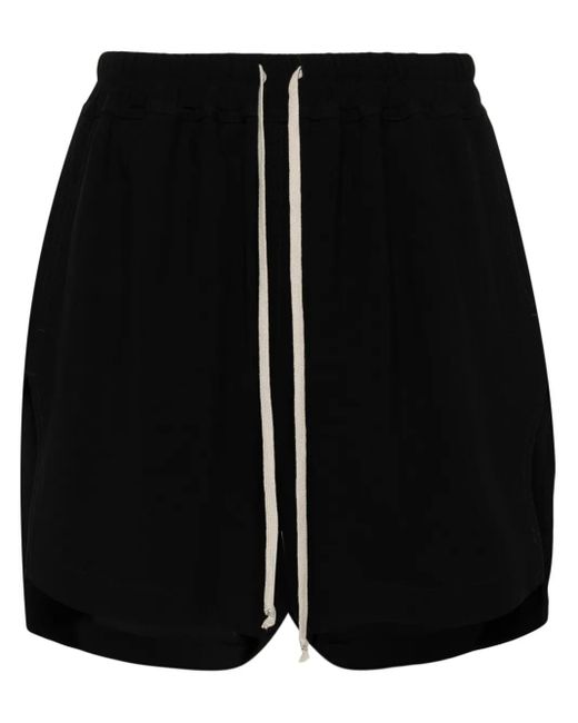 Rick Owens Black Drawstring-Waist Side-Slit Shorts