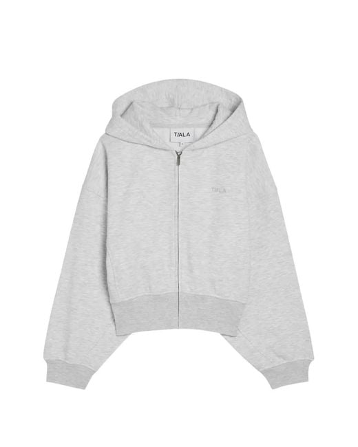 Tala White Logo-Embroidered Hoodie