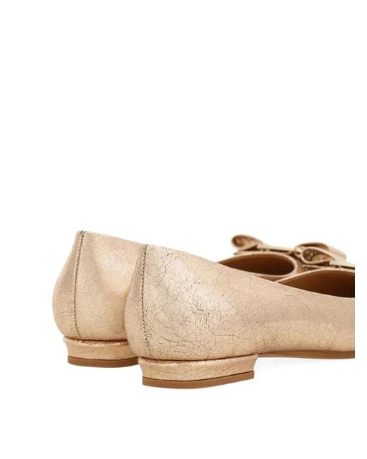 Ferragamo Natural Vara Bow Ballet Flats