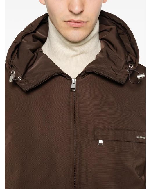 Sandro Brown Logo-Detail Zip-Front Jacket for men