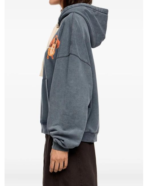 Bimba Y Lola Blue Graphic-Print Hoodie