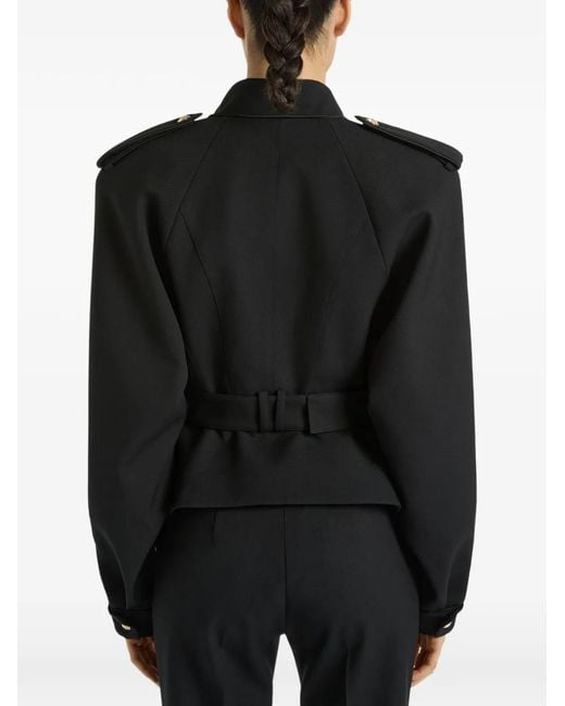 Balmain Black Belted Peplum Jacket