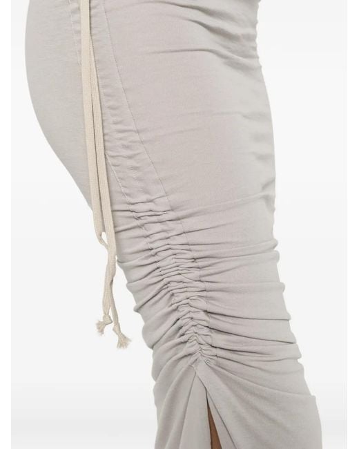 Rick Owens Gray Edfu Ruched Drawstring Skirt