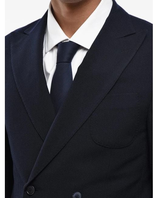 Corneliani Blue Patch-Pocket Double-Breasted Blazer for men