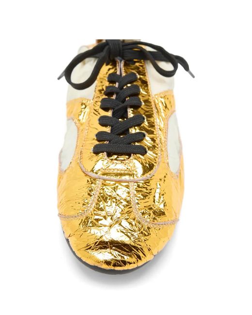 Proenza Schouler Metallic Tone Crinkle Soft-Track Lace-Up Sneakers