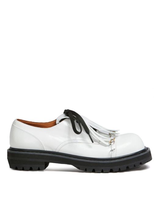 Marni White Dada Leather Lace-up Shoes for men