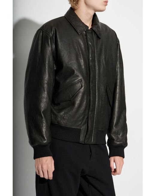 Saint Laurent Black Leather Jacket for men