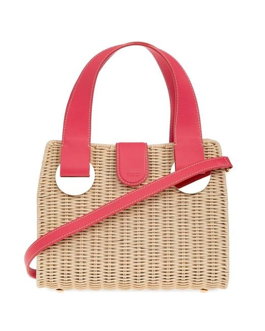Rodo Pink Woven Tote Bag