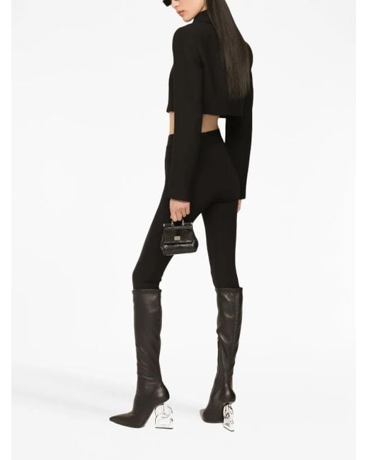 Dolce & Gabbana Black Short Double-Breasted Twill Jacket