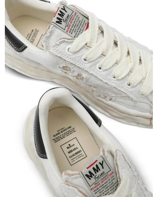 Maison Mihara Yasuhiro White Blakey Og Sole Ripped Lace-Up Sneakers for men