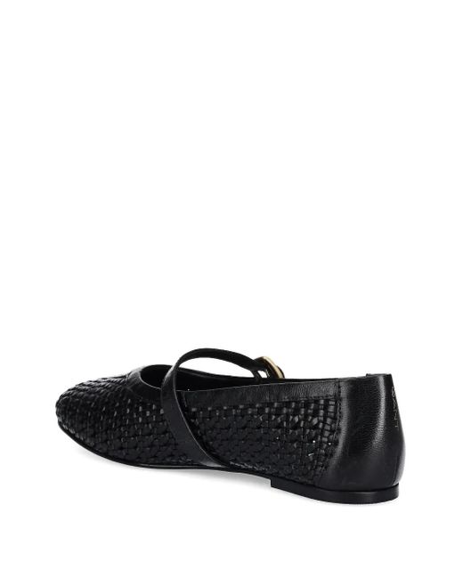 Gant Black Chadii Woven-Leather Flats Pumps