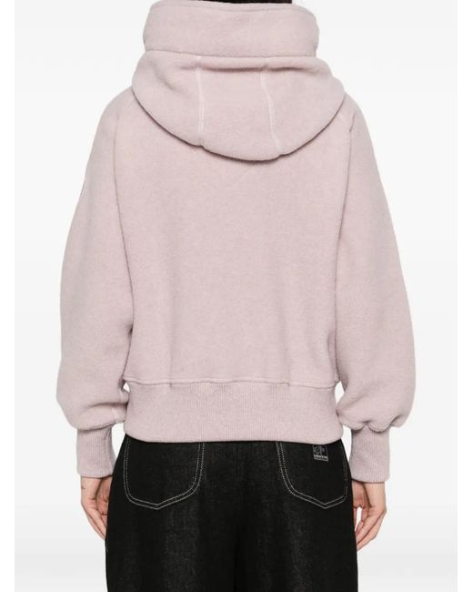 Canada Goose Pink Logo-Patch Zip-Up Jacket