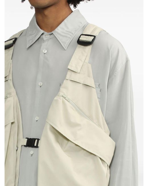 Lemaire Natural Multi-pocket Gabardine Waistcoat for men