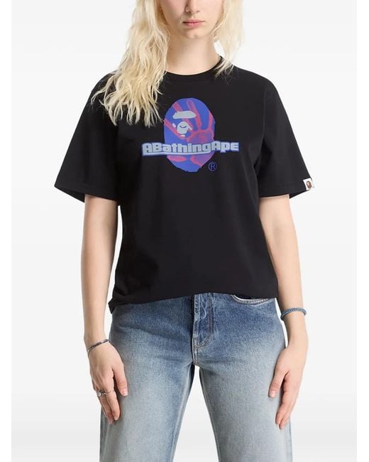 A Bathing Ape Black Handprint Ape Head T-Shirt