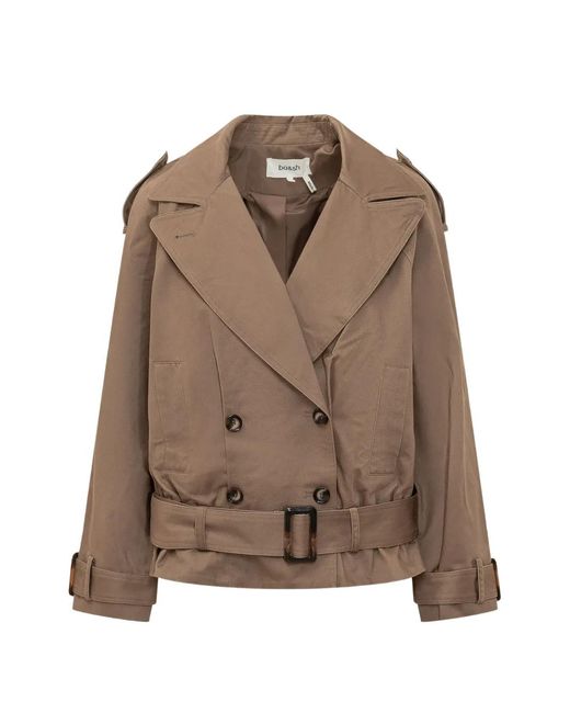 Ba&sh Brown Double-Breasted Belted Jacket