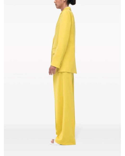 Another Tomorrow Yellow Single-Breasted Blazer