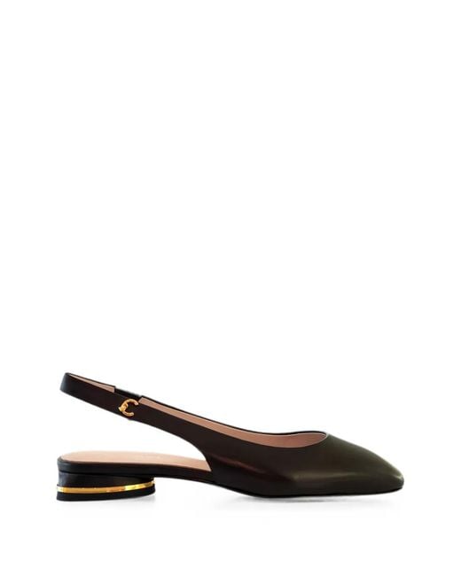 Coccinelle Black Slingback Leather Ballet Flats