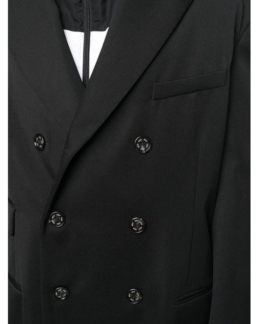 424 Black Double-Breasted Oversize Coat for men