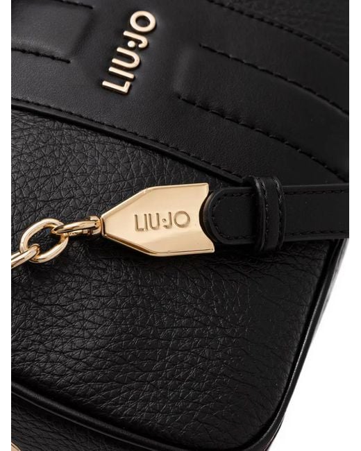 Liu Jo Black Small Pebbled-Effect Shoulder Bag