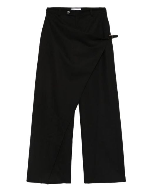THE NINA STUDIO Black Wrap-Effect Trousers