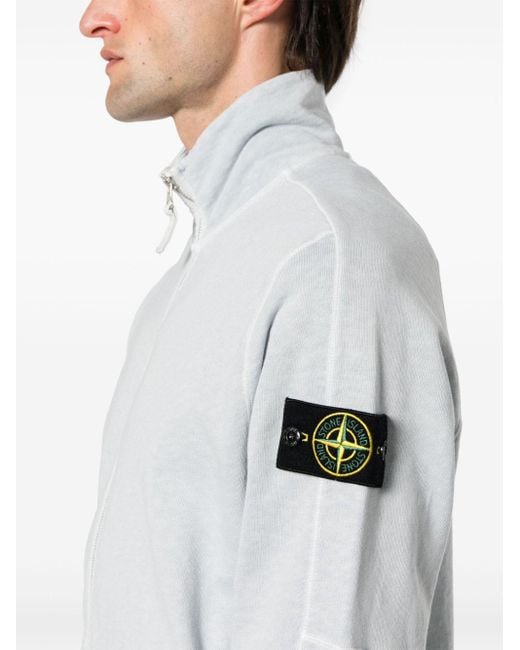 Stone Island Sweatshirtjacke mit Kompass-Motiv in White für Herren