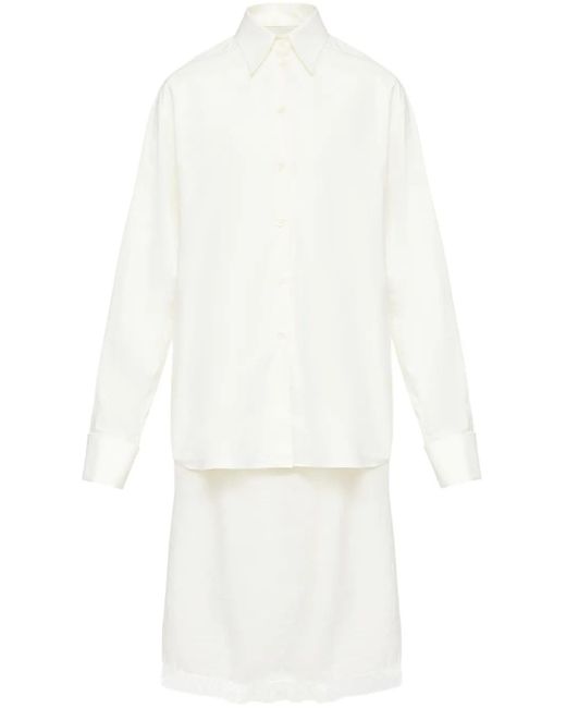 MM6 by Maison Margiela White Midi Shirt Dress