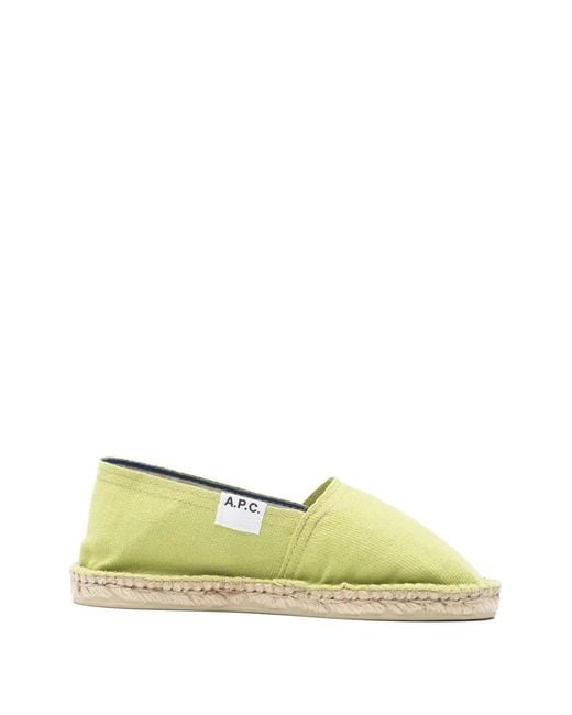 A.P.C. Green Woven Espadrilles