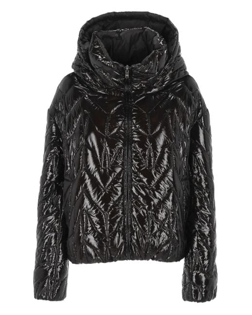 Patrizia Pepe Quilted Hooded Jacket Black