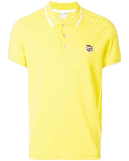 KENZO Yellow Tiger Logo Polo Shirt for men