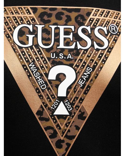 Guess Black Logo-Print T-Shirt