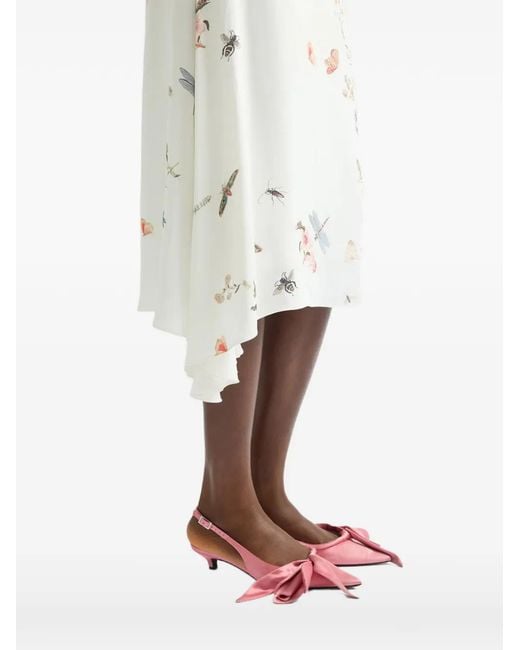 Erdem White Draped Midi Skirt