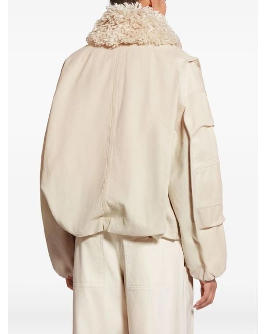 Isabel Marant Natural Charone Fur-Trim Jacket