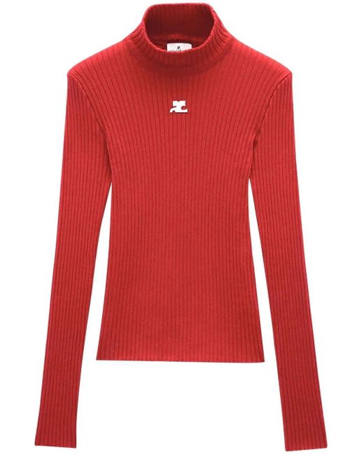 Courreges Red Geripptes Oberteil