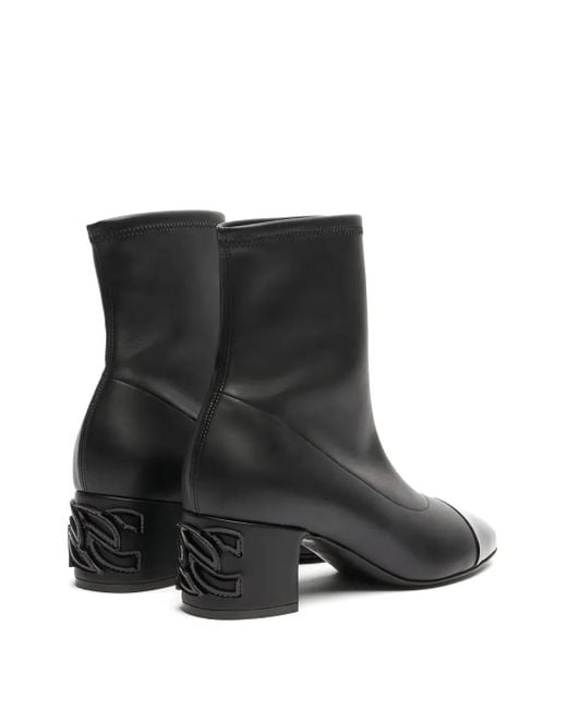 Casadei Black 50Mm Leather Ankle Boots