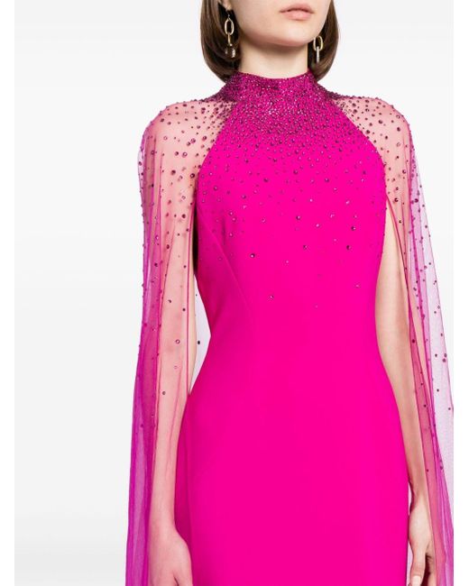 Jenny Packham Pink Limelight Crystal-embellished Gown