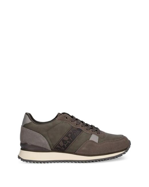 Napapijri Gray Cosmos Panelled Sneakers for men