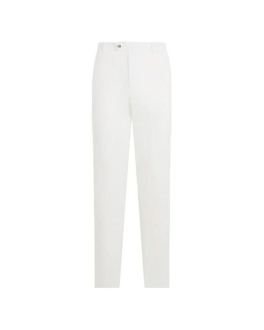 Philipp Plein White Linen Joy Fit Trousers for men