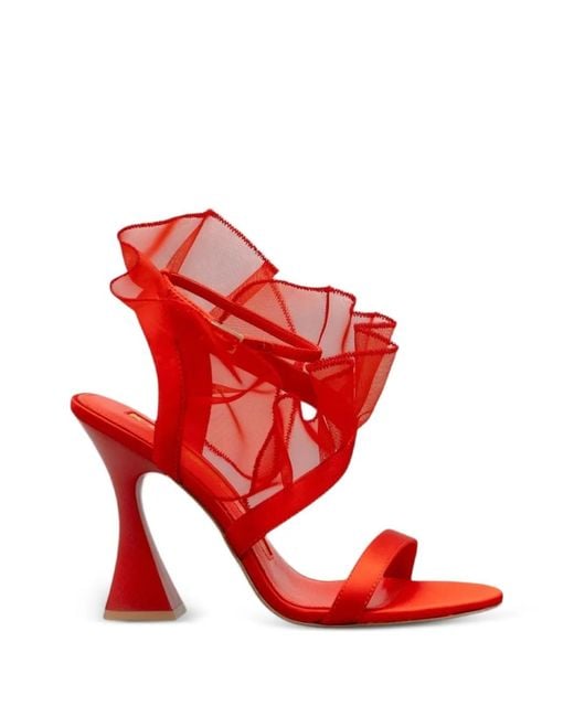 Kat Maconie Red Sandales Sabina À Volants