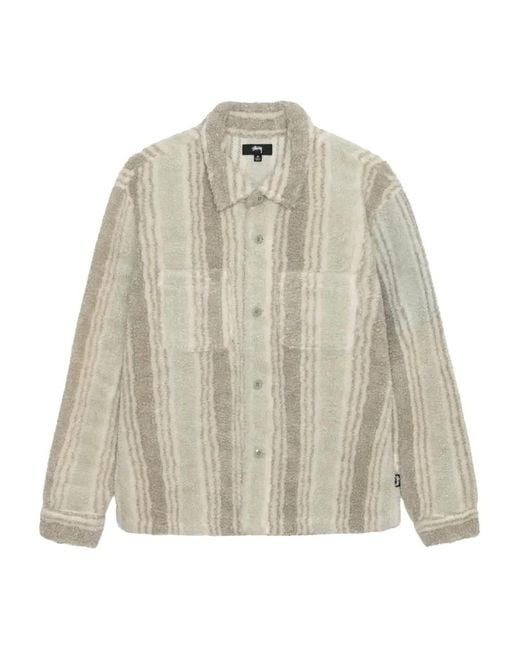 Stussy Natural Stripe Sherpa Shirt for men