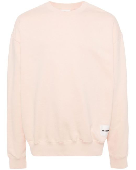 Jil Sander Pink Logo-appliqué Cotton Sweatshirt for men