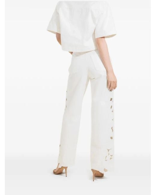 Jonathan Simkhai White Porter Embroidered Jeans