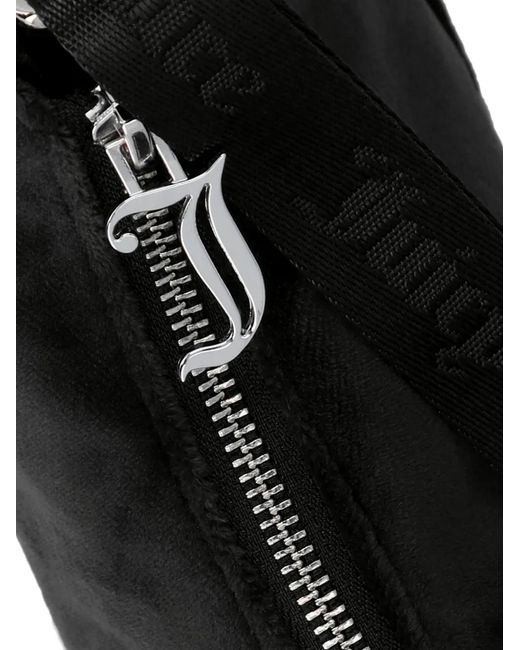 Juicy Couture Black Velour Logo-Plaque Tote Bag
