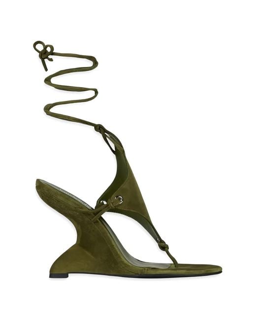 Jeffrey Campbell Green Pachouli Lace-Up Wedge Sandals