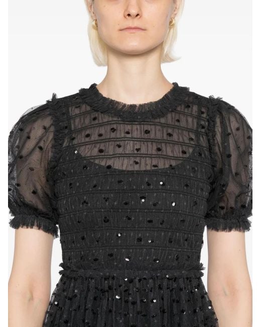 Needle & Thread Black Giselle Midi Dress