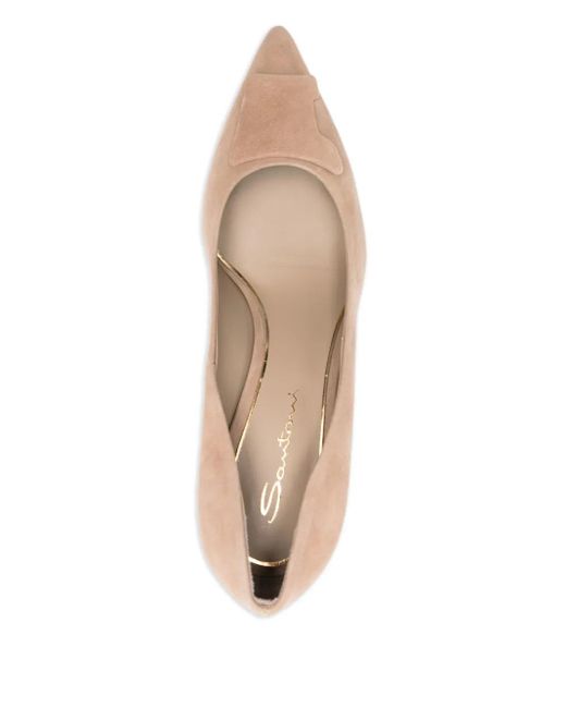 Santoni Pink 85Mm Suede Stiletto Pumps