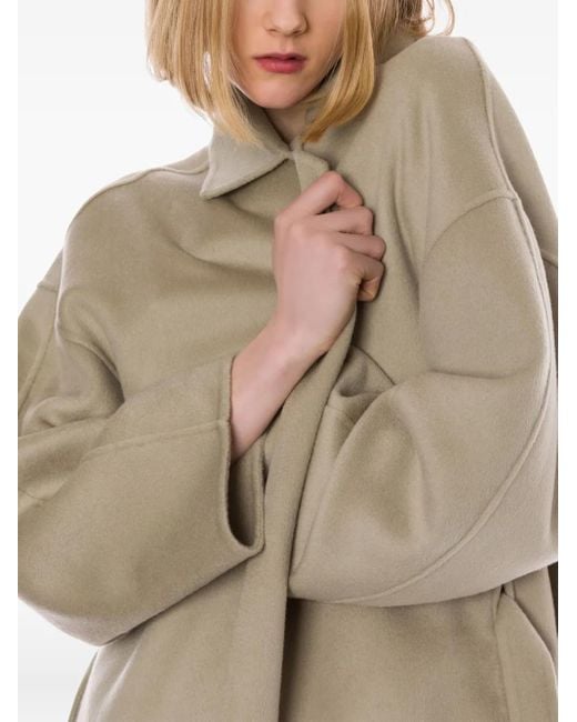 Cappotto Con Cintura di Alberta Ferretti in Natural