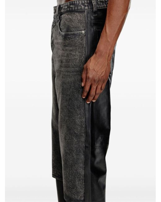 DIESEL Gray P-bretch Straight-leg Jeans for men