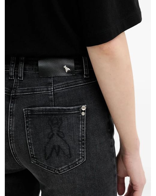 Patrizia Pepe Black Seam-Detail Flared Jeans