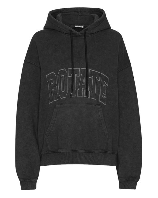 ROTATE BIRGER CHRISTENSEN Black Hoodie Mit Logo-Stickerei